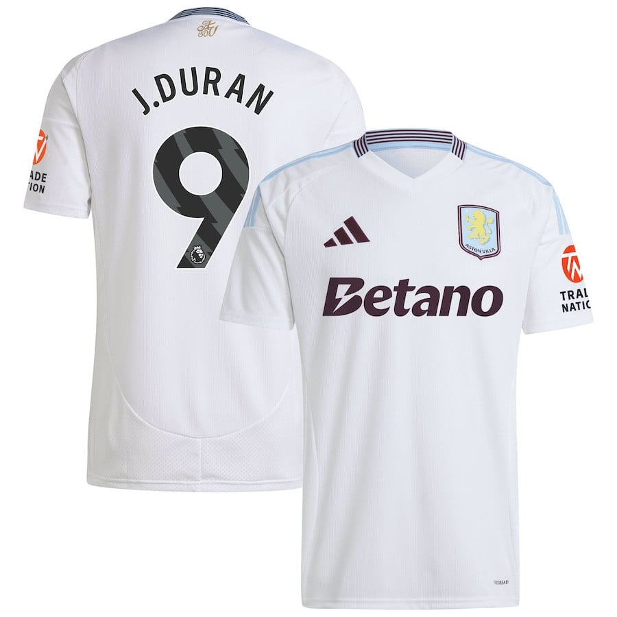 Jhon Durán 9 Aston Villa 2024/25 Away Men Jersey - White