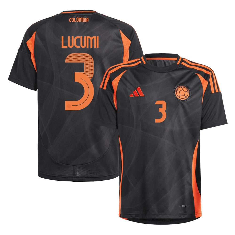 Jhon Lucumi 3 Colombia National Team 2024/25 Away YOUTH Jersey - Black