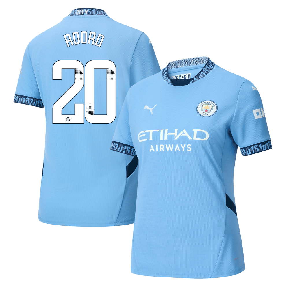 Jill Roord 20 Manchester City 2024/25 Women's Team Home Women Jersey - Light Blue