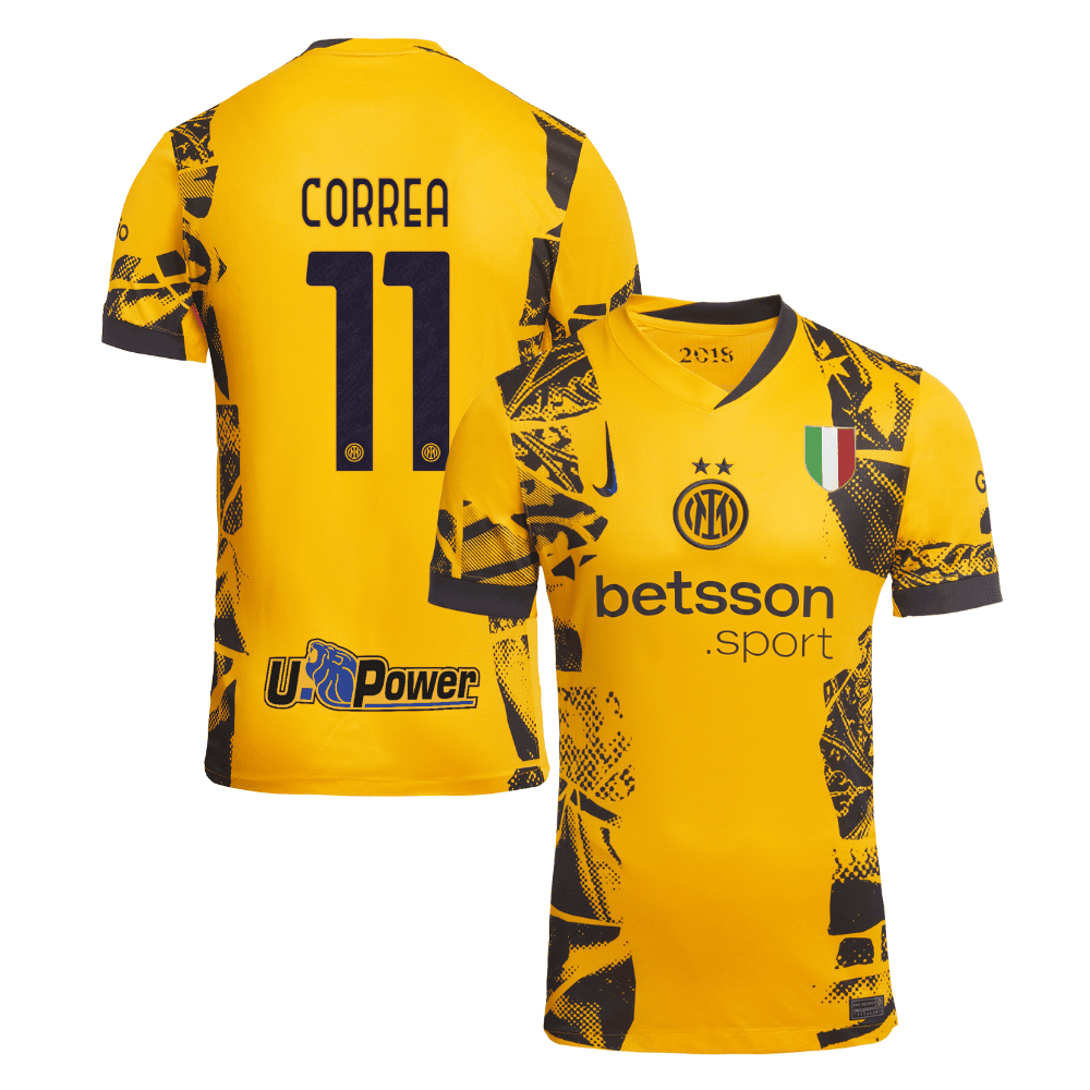 Joaquin Correa 11 Inter Milan 2024/25 Third Men Jersey - Yellow