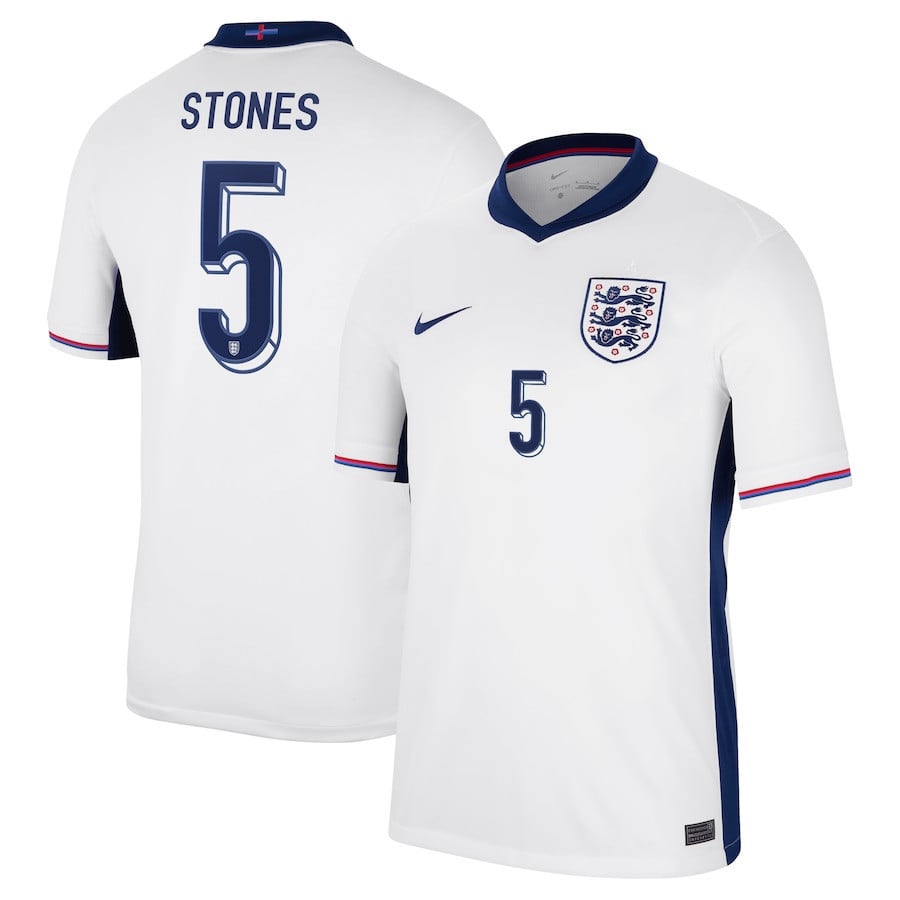 John Stones 5 England 2024/25 Home Stadium Football Jersey - Men White