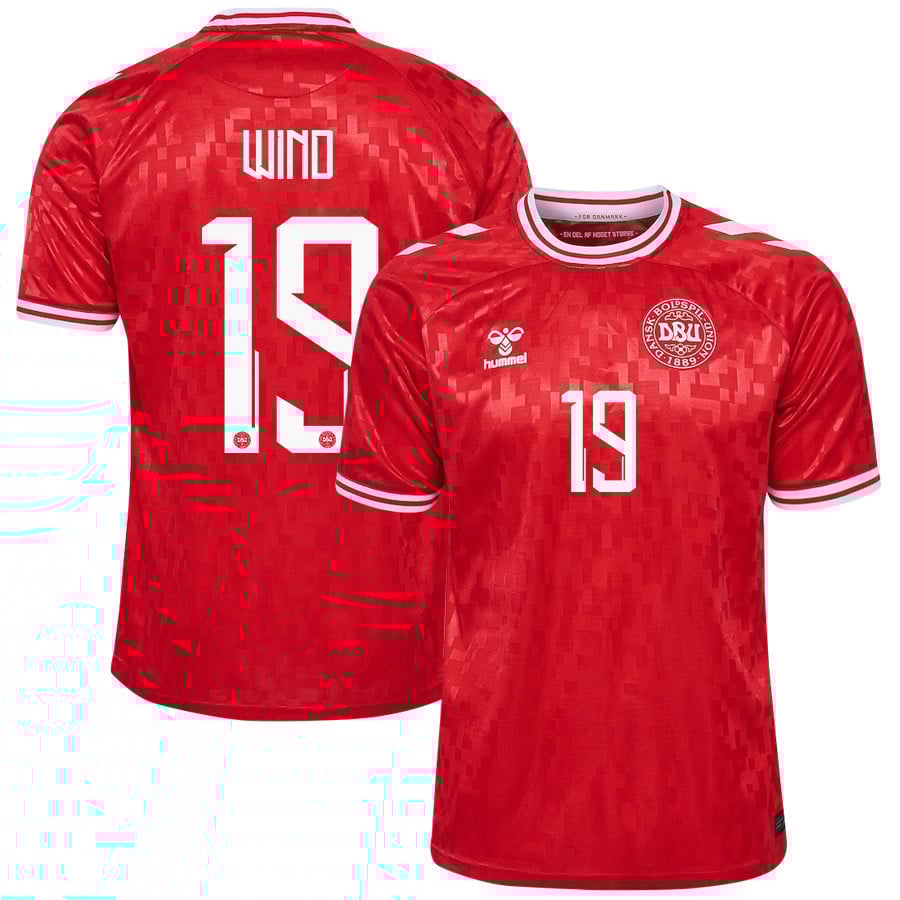 Jonas Wind 19 Denmark National Team 2024/25 Home Men Jersey - Red