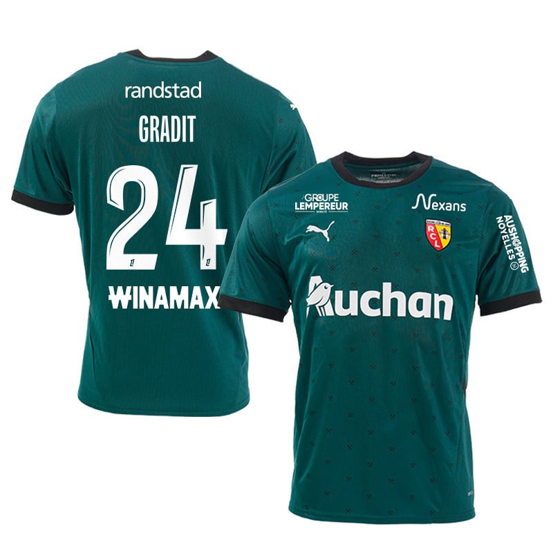 Jonathan Gradit 24 RC Lens 2024/25 Away Men Jersey - Green