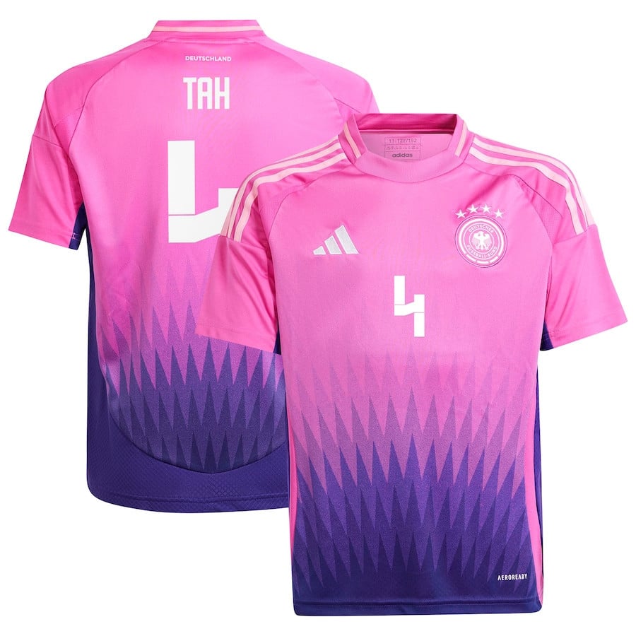 Jonathan Tah 4 Germany National Team 2024 Away YOUTH Jersey - Pink
