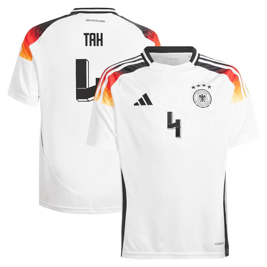Jonathan Tah 4 Germany National Team 2024 Home YOUTH Jersey - White