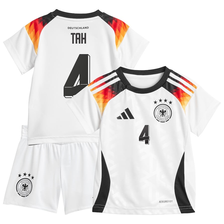 Jonathan Tah 4 Germany National Team 2024 Home YOUTH Kit Jersey - White