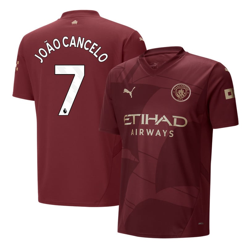 João Cancelo 7 Manchester City 2024/25 Third Men Jersey - Burgundy