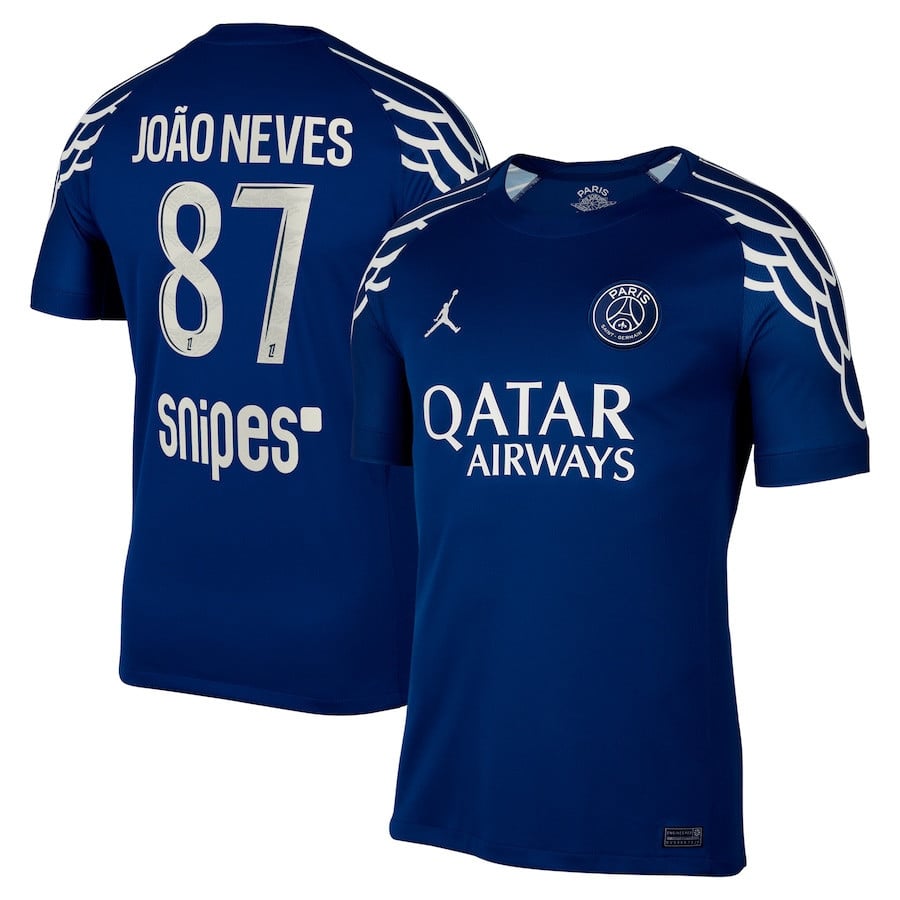 João Neves 87 Paris Saint-Germain 2024/25 Fourth Men Jersey - Dark Blue