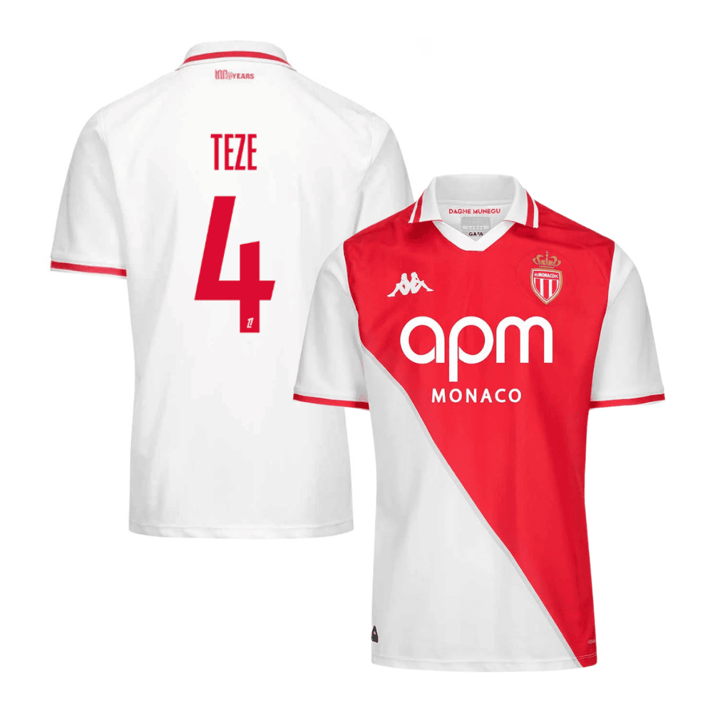Jordan Teze 4 AS Monaco 2024/25 Home Men Jersey - White/Red