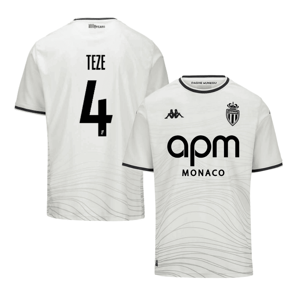 Jordan Teze 4 AS Monaco 2024/25 Third Men Jersey - White