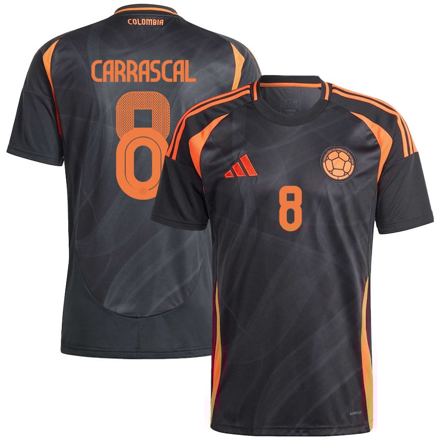 Jorge Carrascal 8 Colombia National Team 2024/25 Away Men Jersey - Black