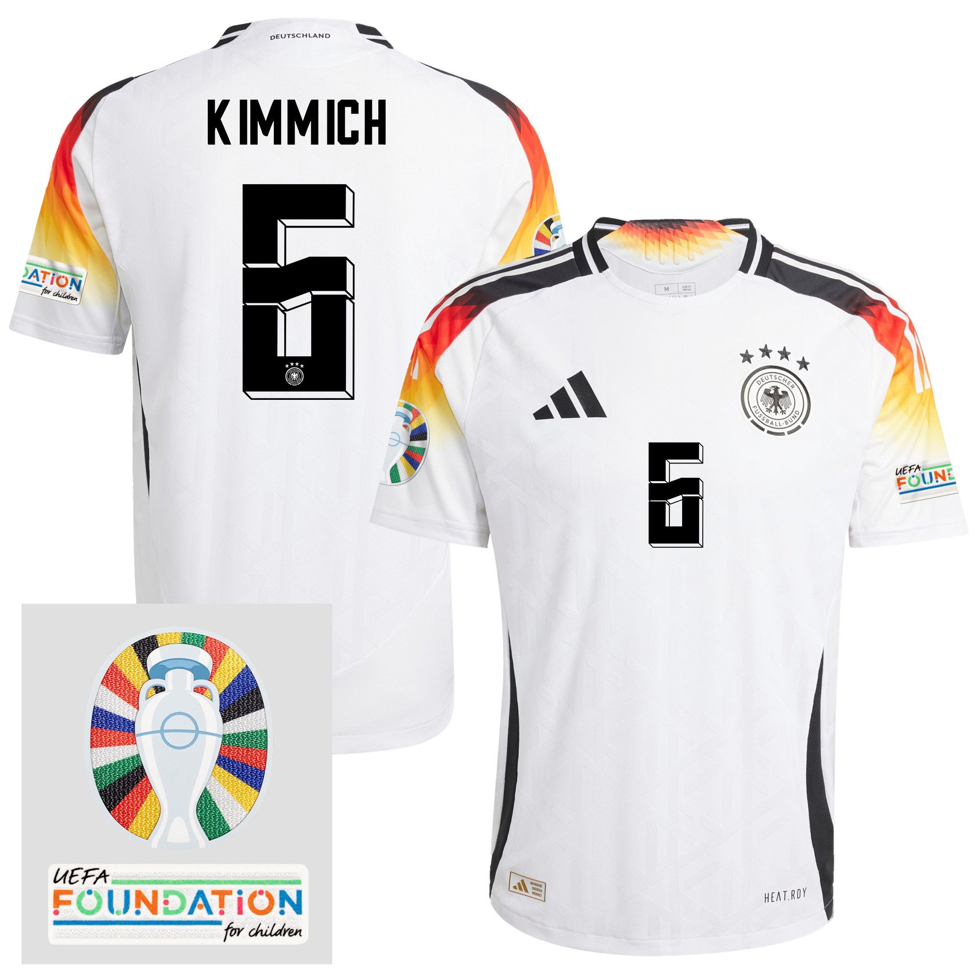 Joshua Kimmich 6 Germany 2024/25 Home Jersey - Euro UEFA Patch - Men, White