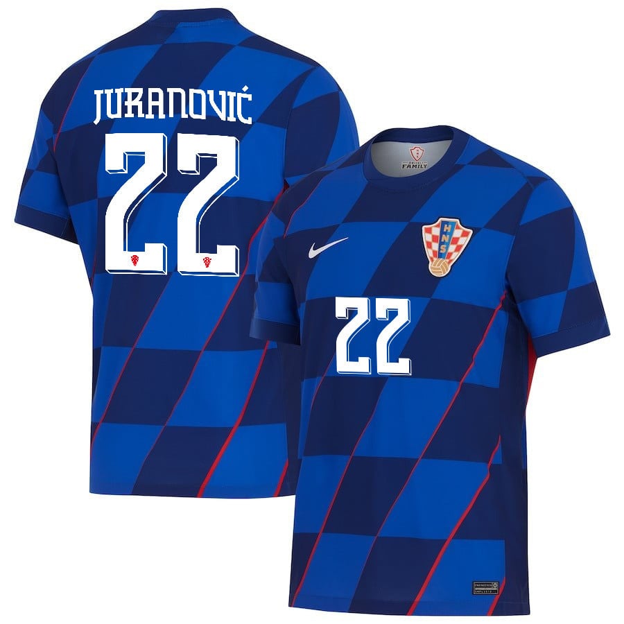Josip Juranović  22 Croatia National Team 2024 Away Men Jersey - Blue