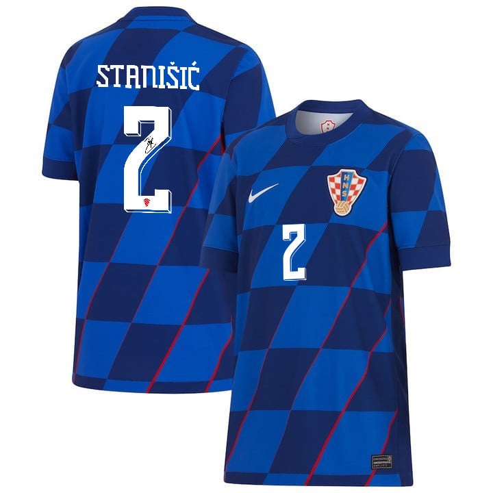 Josip Stanišić 2 Croatia National Team 2024 Away Men Jersey - Blue