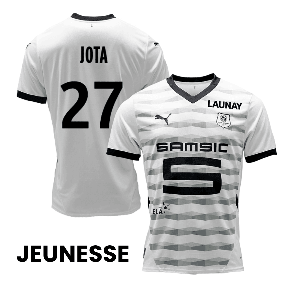 Jota 27 Stade Rennais F.C. 2024/25 Away YOUTH Jersey - White