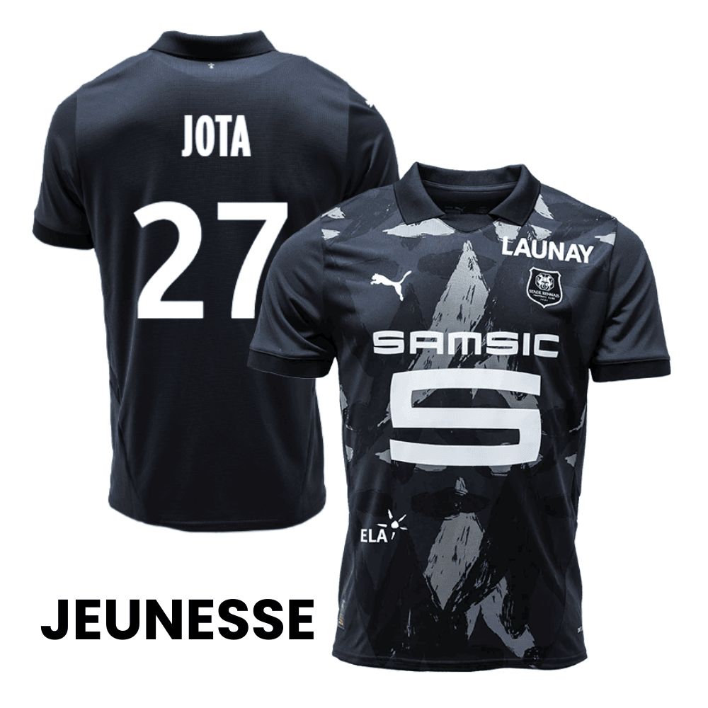 Jota 27 Stade Rennais F.C. 2024/25 Third YOUTH Jersey - Black