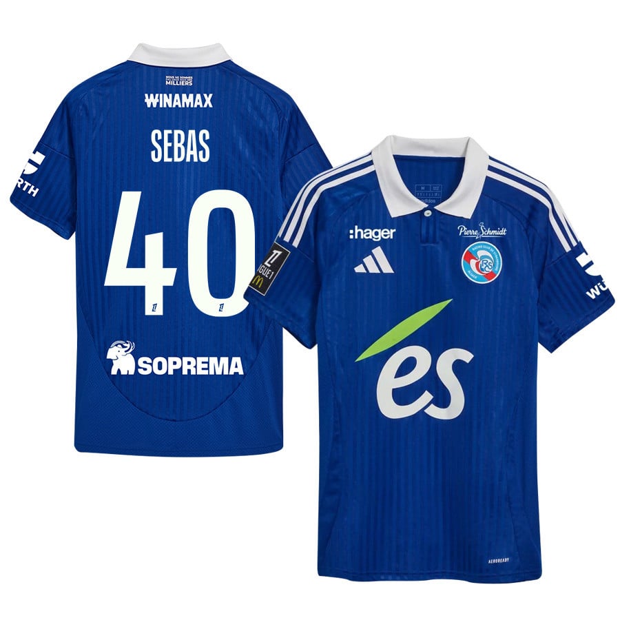 Jérémy Sebas 40 RC Strasbourg Alsace 2024/25 Home Men Jersey - Blue