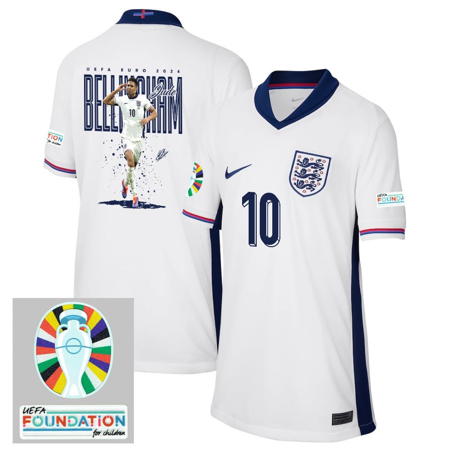 Jude Bellingham 10 BRILLIANT England 2024/25 Home Stadium Football Jersey - YOUTH Jersey