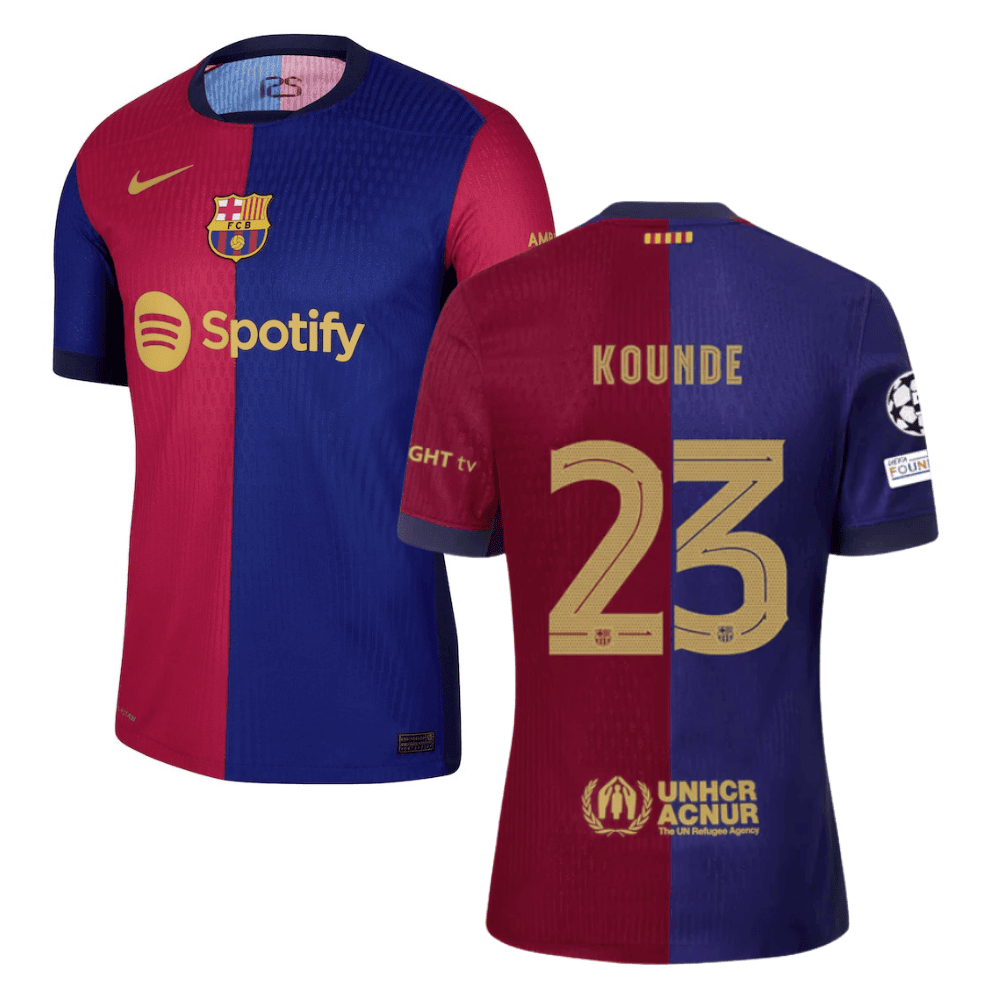 Jules Koundé 23 Barcelona UCL Patch 2024/25 Home Men Jersey - Navy