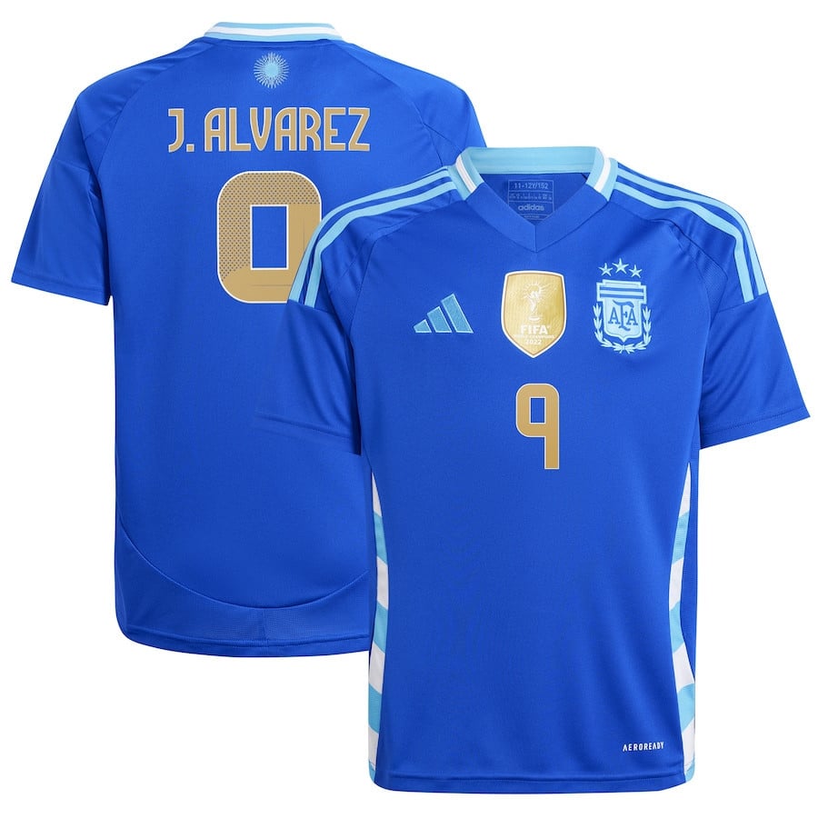 Julián Álvarez 9 Argentina National Team 2024 Away YOUTH Jersey - Blue