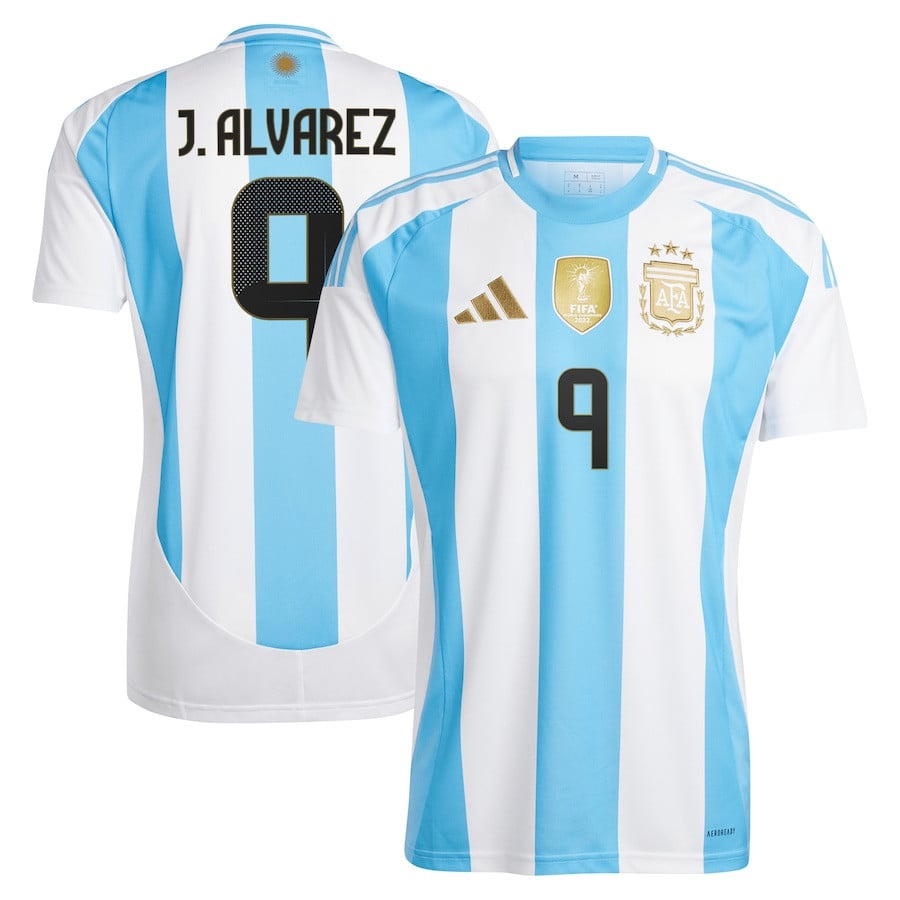 Julián Álvarez 9 Argentina National Team 2024 Home Men Jersey - White