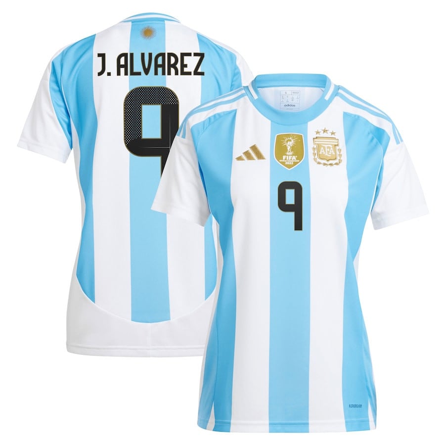 Julián Álvarez 9 Argentina National Team 2024 Home Women Jersey - White