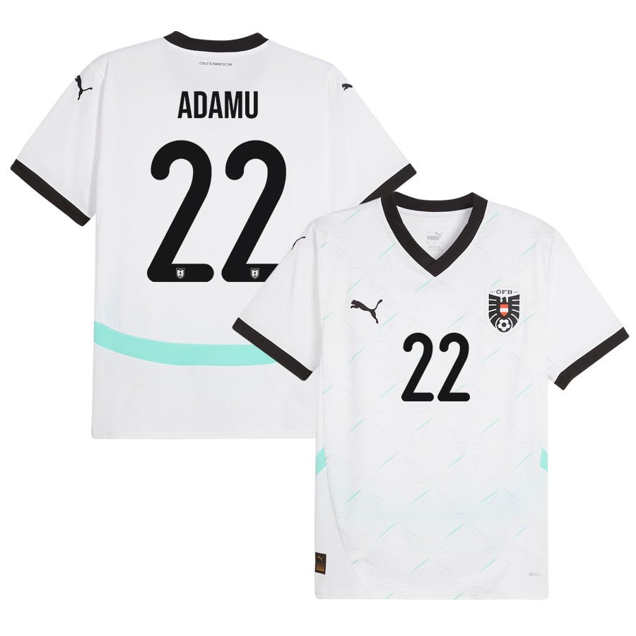Junior Adamu 22 Austria National Team 2024/25 Away Men Jersey - White