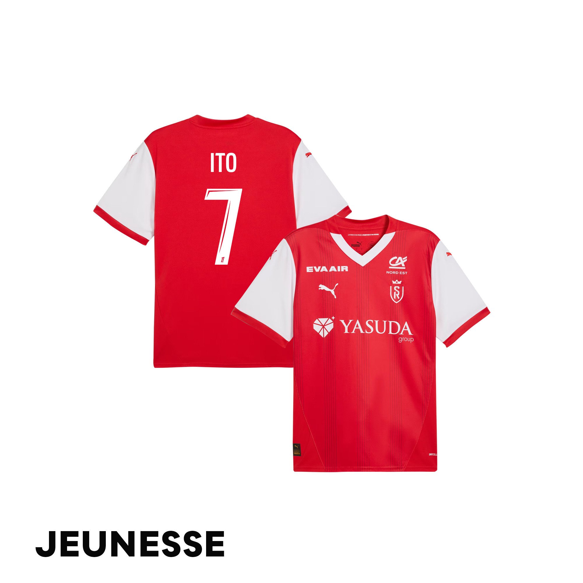 Junya Ito 7 Stade de Reims 2024/25 Home YOUTH Jersey - Red