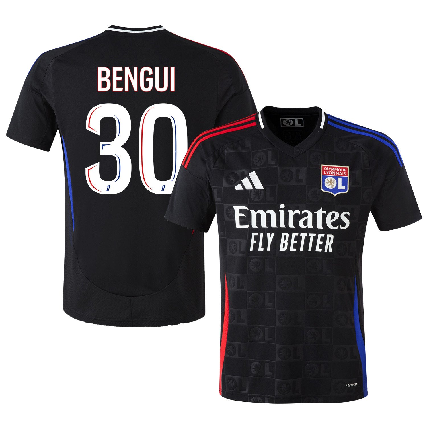 Justin Bengui Joao 30 Olympique Lyonnais 2024/25 Away Men Jersey - Black