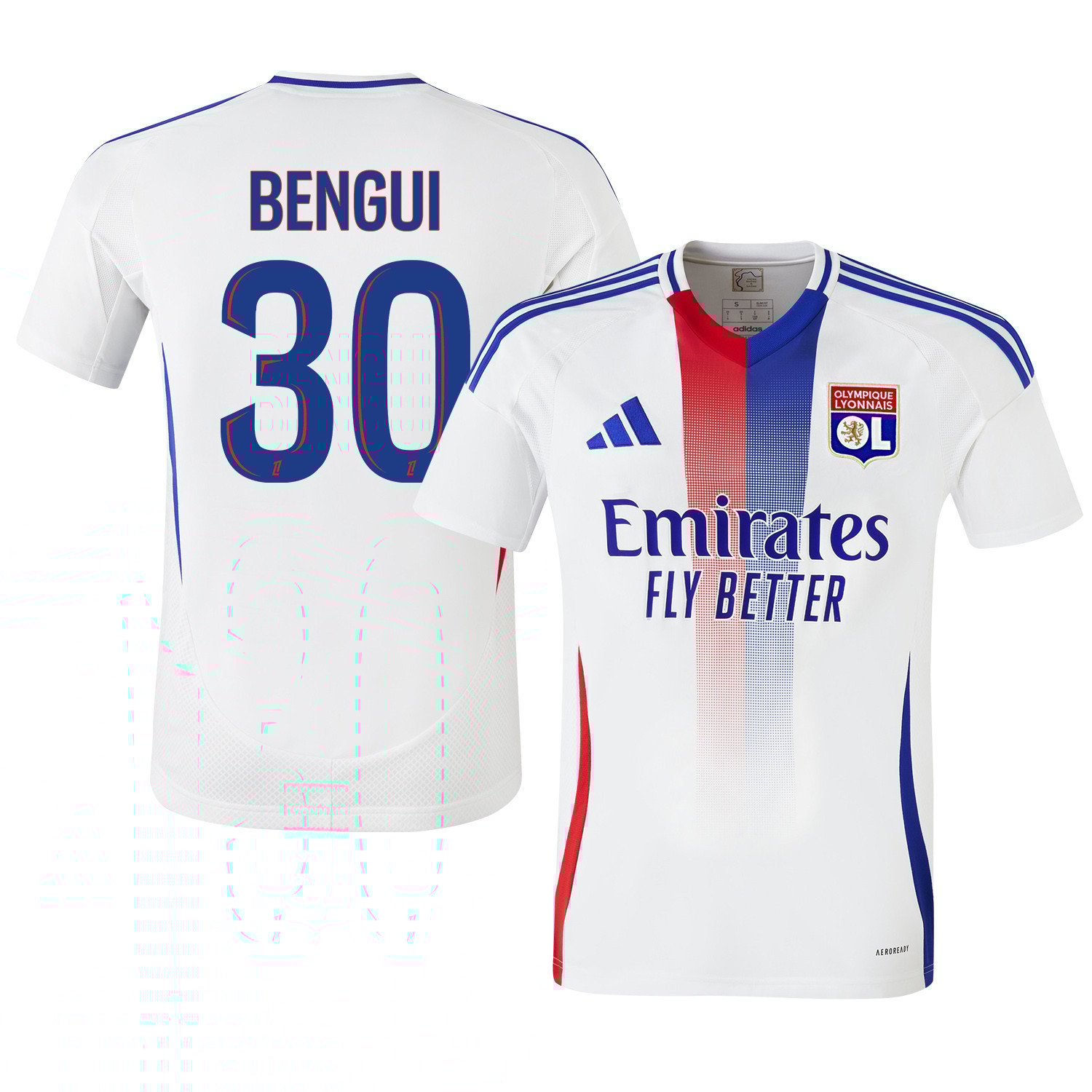 Justin Bengui Joao 30 Olympique Lyonnais 2024/25 Home Men Jersey - White