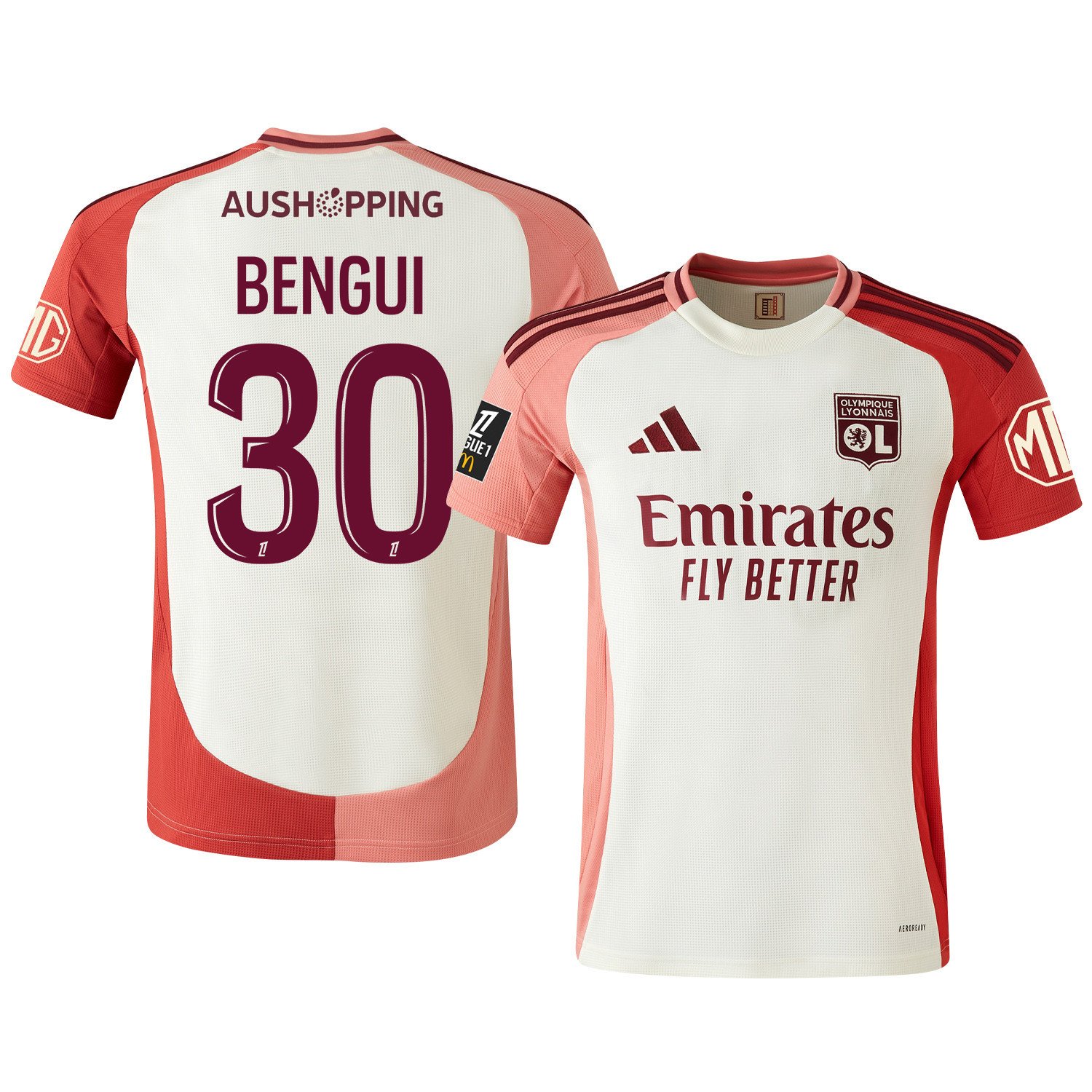 Justin Bengui Joao 30 Olympique Lyonnais 2024/25 Third Men Jersey - Cream
