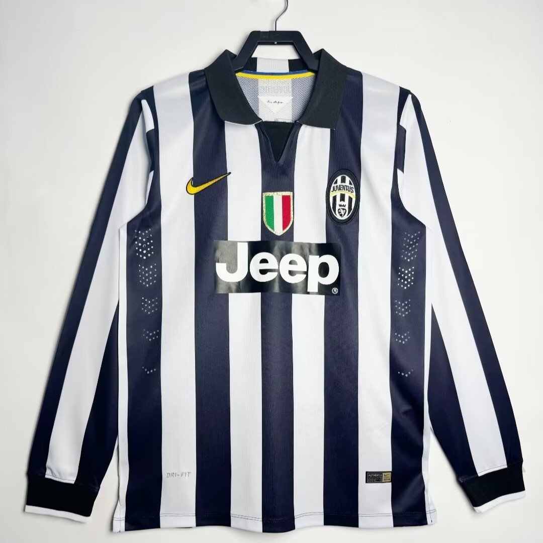 Juventus 2014/15 Home Retro Long Sleeve Men Jersey - Black/White