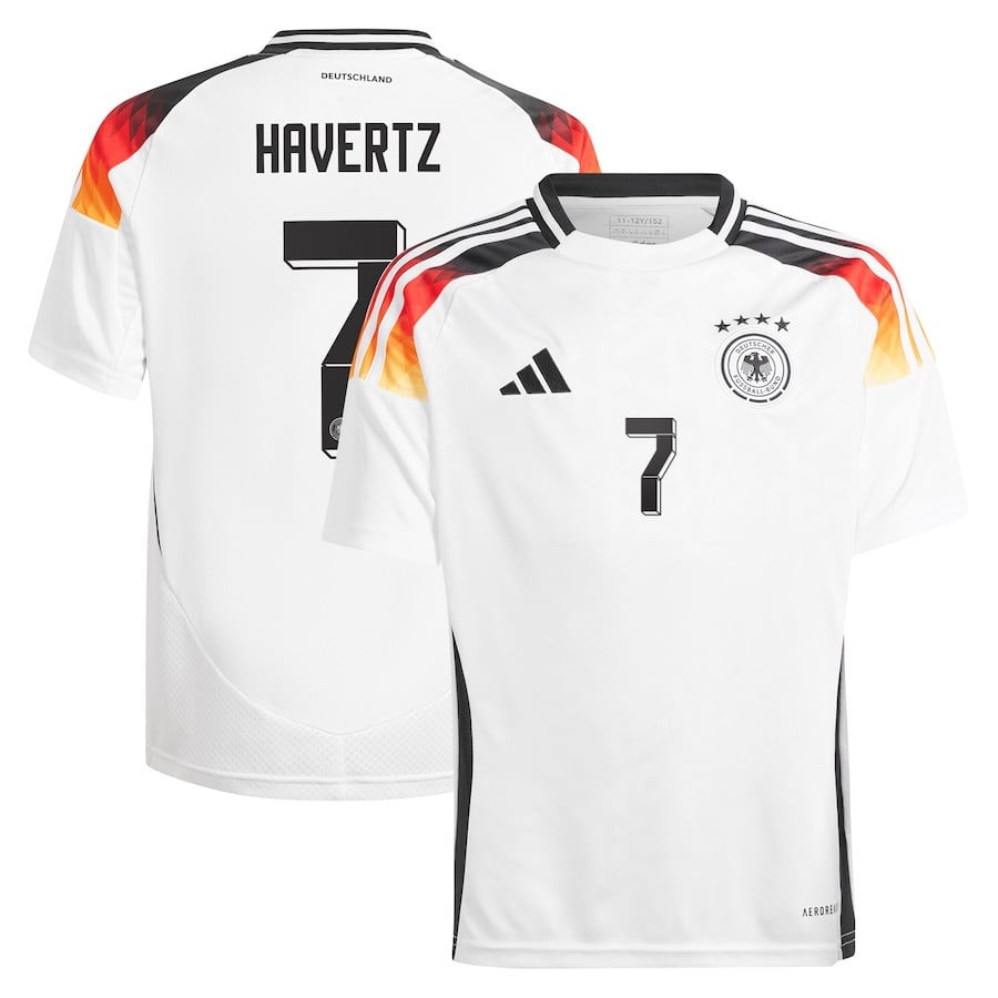 Kai Havertz 7 Germany National Team 2024 Home YOUTH Jersey - White