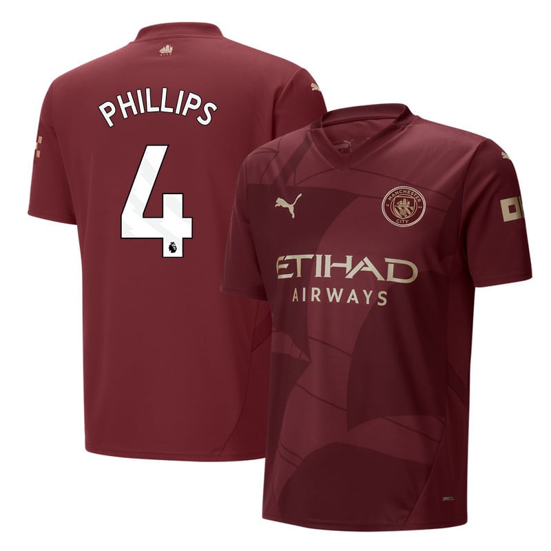 Kalvin Phillips 4 Manchester City 2024/25 Third Men Jersey - Burgundy