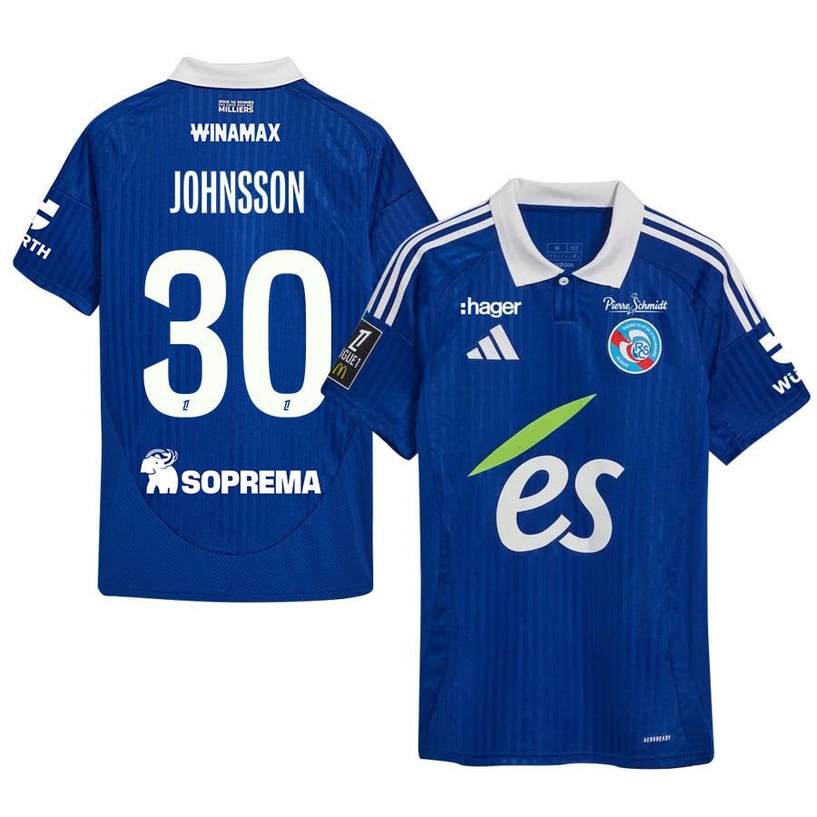 Karl-Johan Johnsson 30 RC Strasbourg Alsace 2024/25 Home Men Jersey - Blue