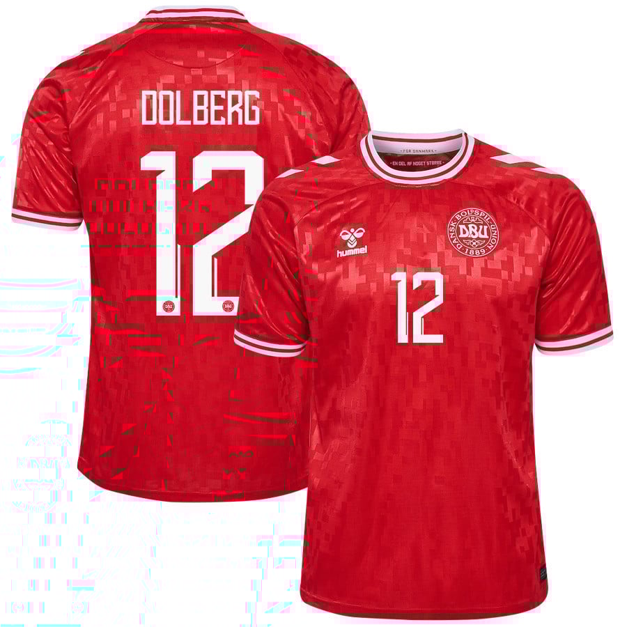 Kasper Dolberg 12 Denmark National Team 2024/25 Home Men Jersey - Red