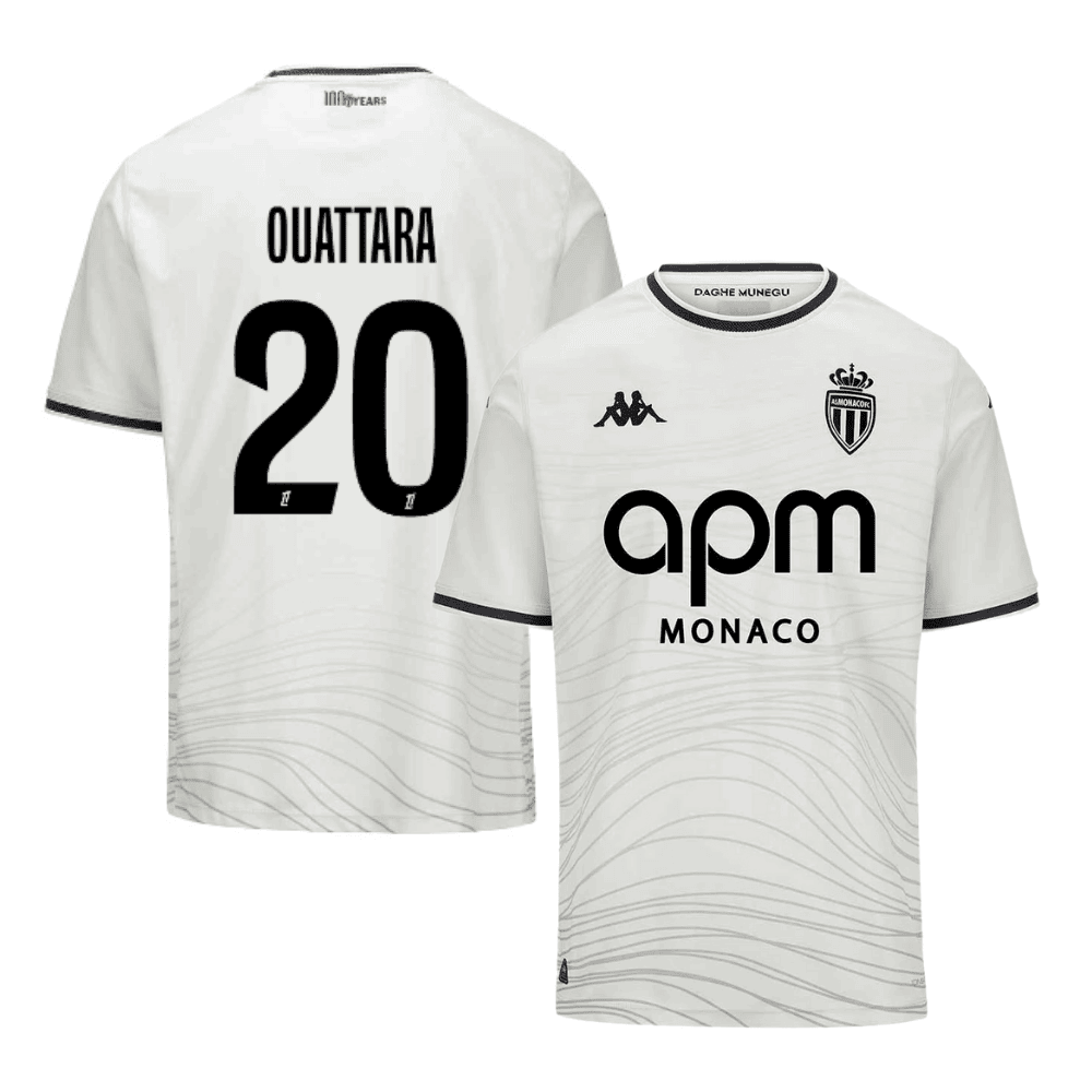 Kassoum Ouattara 20 AS Monaco 2024/25 Third Men Jersey - White