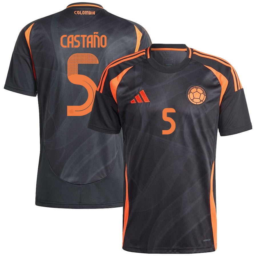 Kevin Castaño 5 Colombia National Team 2024/25 Away Men Jersey - Black