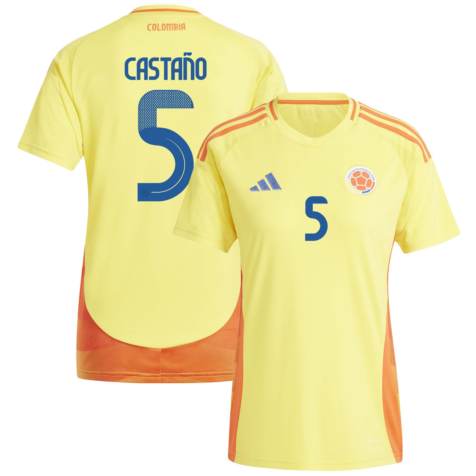 Kevin Castaño 5 Colombia National Team 2024/25 Home Women Jersey - Yellow