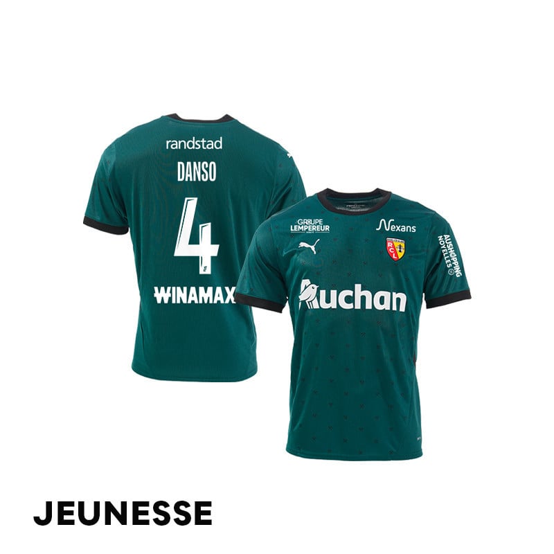 Kevin Danso 4 RC Lens 2024/25 Away YOUTH Jersey - Green