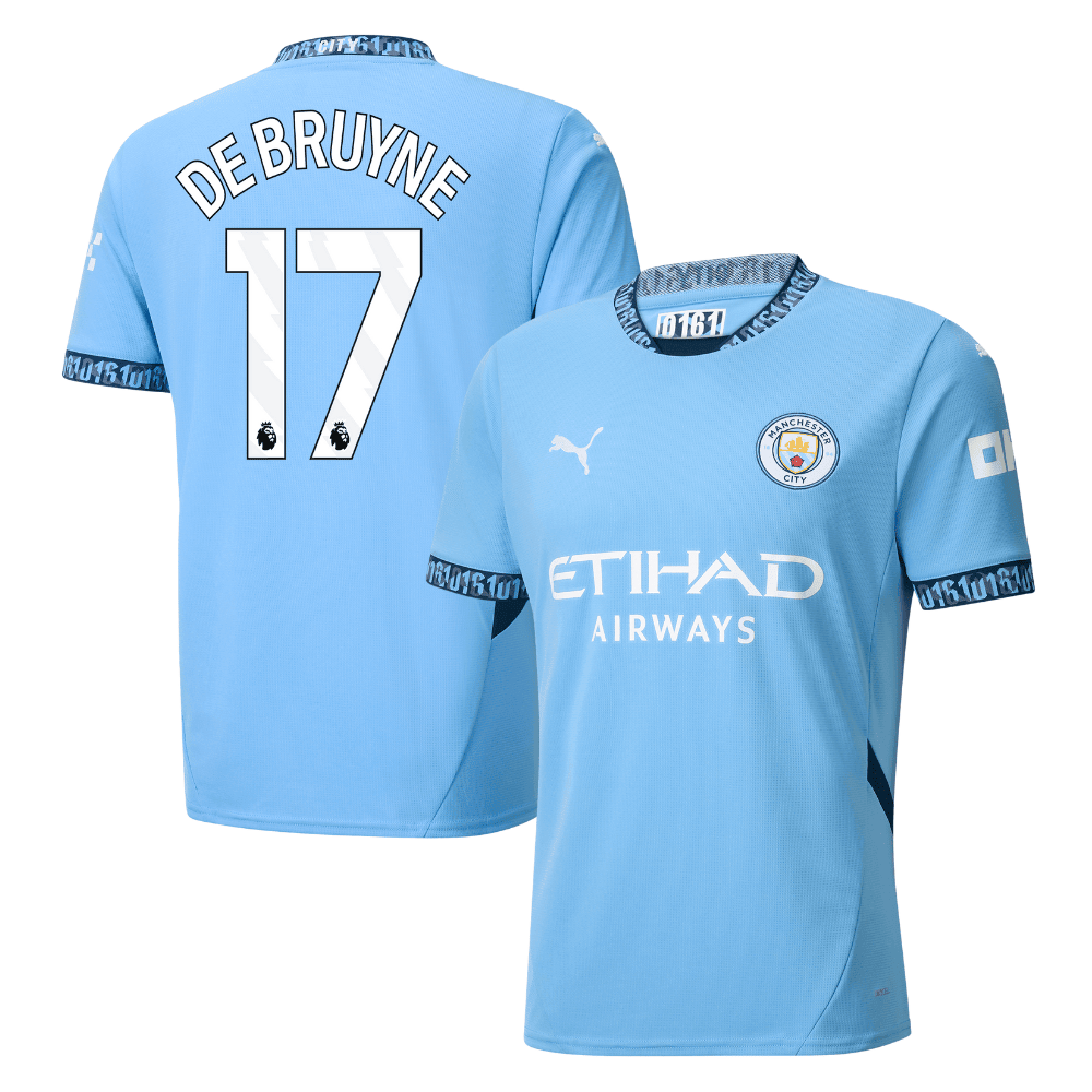 Kevin De Bruyne 17 Manchester City 2024/25 Home Men Jersey - Light Blue