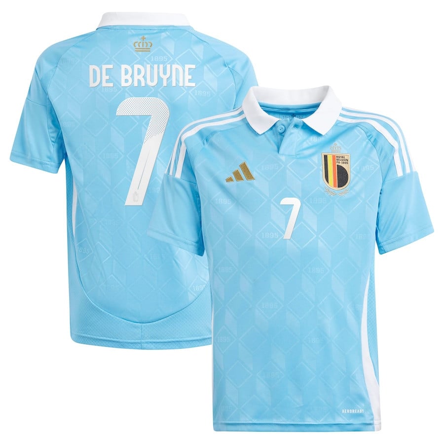 Kevin De Bruyne 7 Belgium National Team 2024 Away YOUTH Jersey - Blue