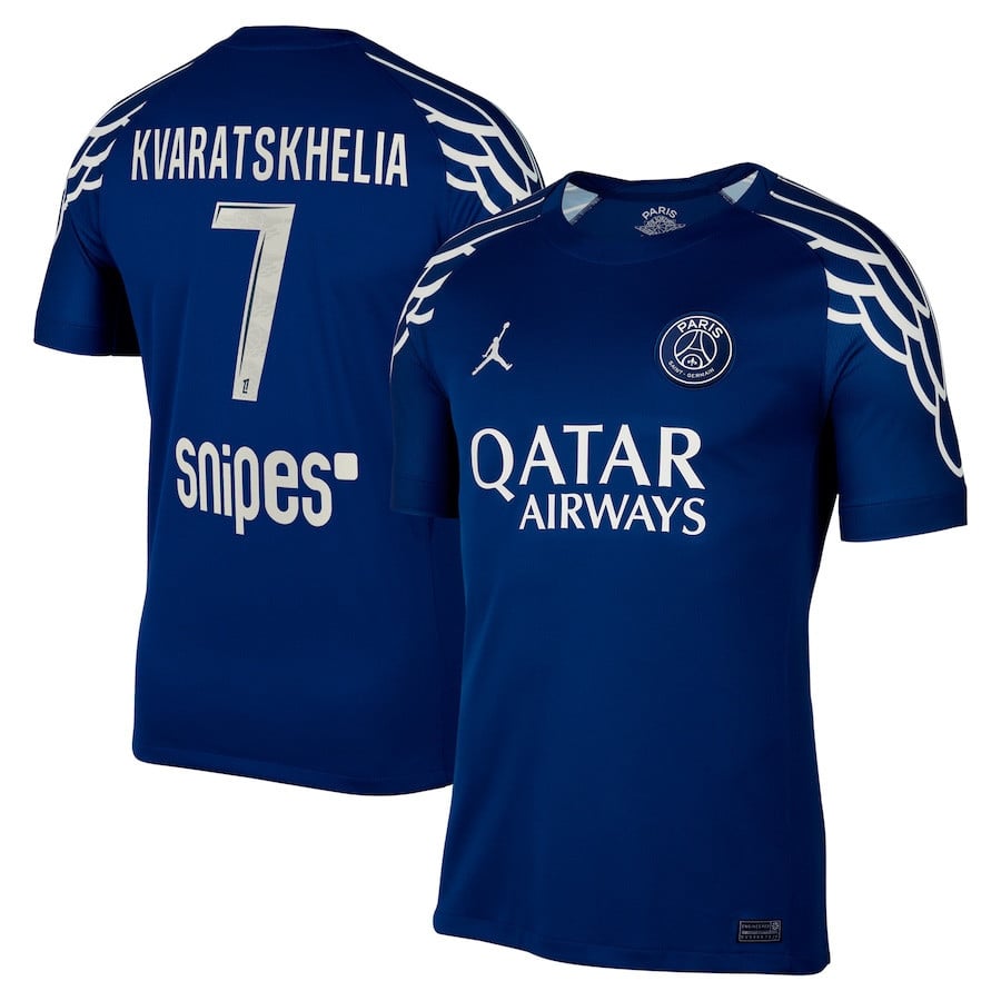 Khvicha Kvaratskhelia 7 Paris Saint-Germain 2024/25 Fourth Men Jersey - Dark Blue
