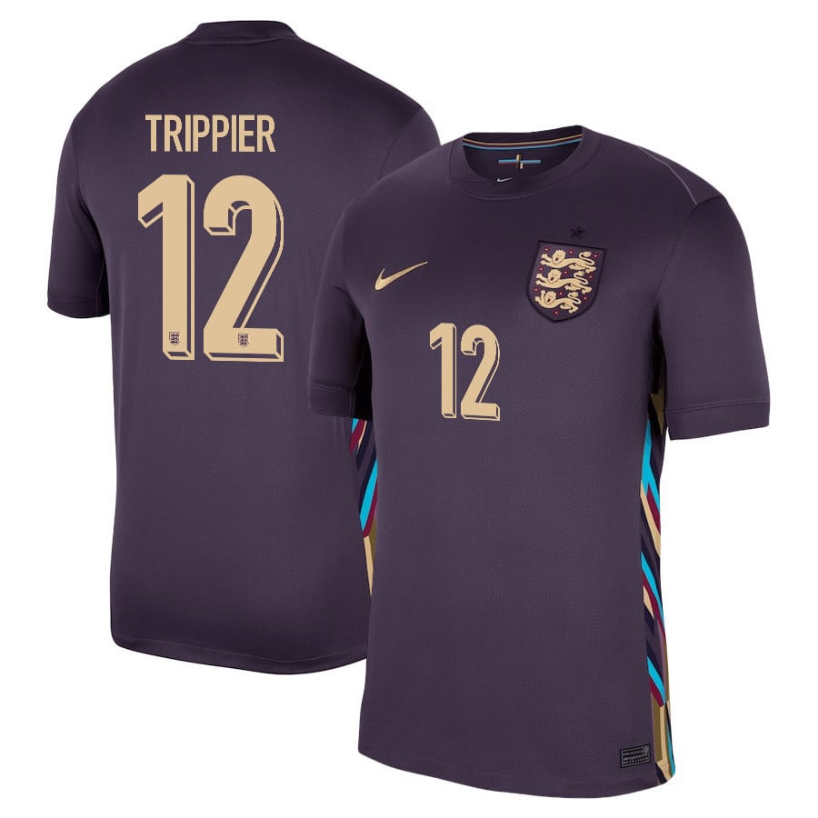 Kieran Trippier 12 England 2024/25 Away Stadium Football Jersey - Men Purple