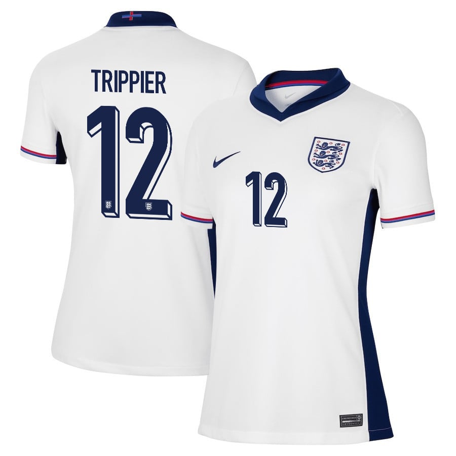 Kieran Trippier 12 England 2024/25 Home Stadium Football Women Jersey - White