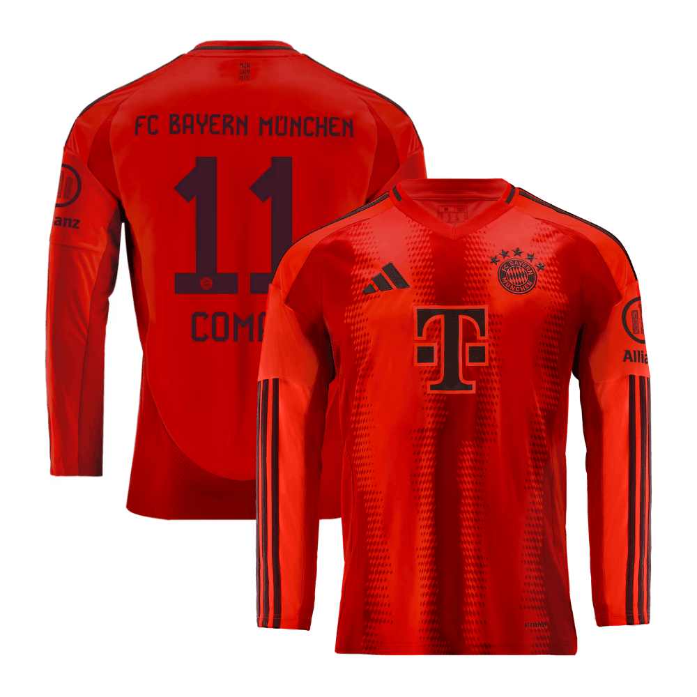 Kingsley Coman 11 Bayern Munich 2024/25 Home Long Sleeve Men Jersey - Red