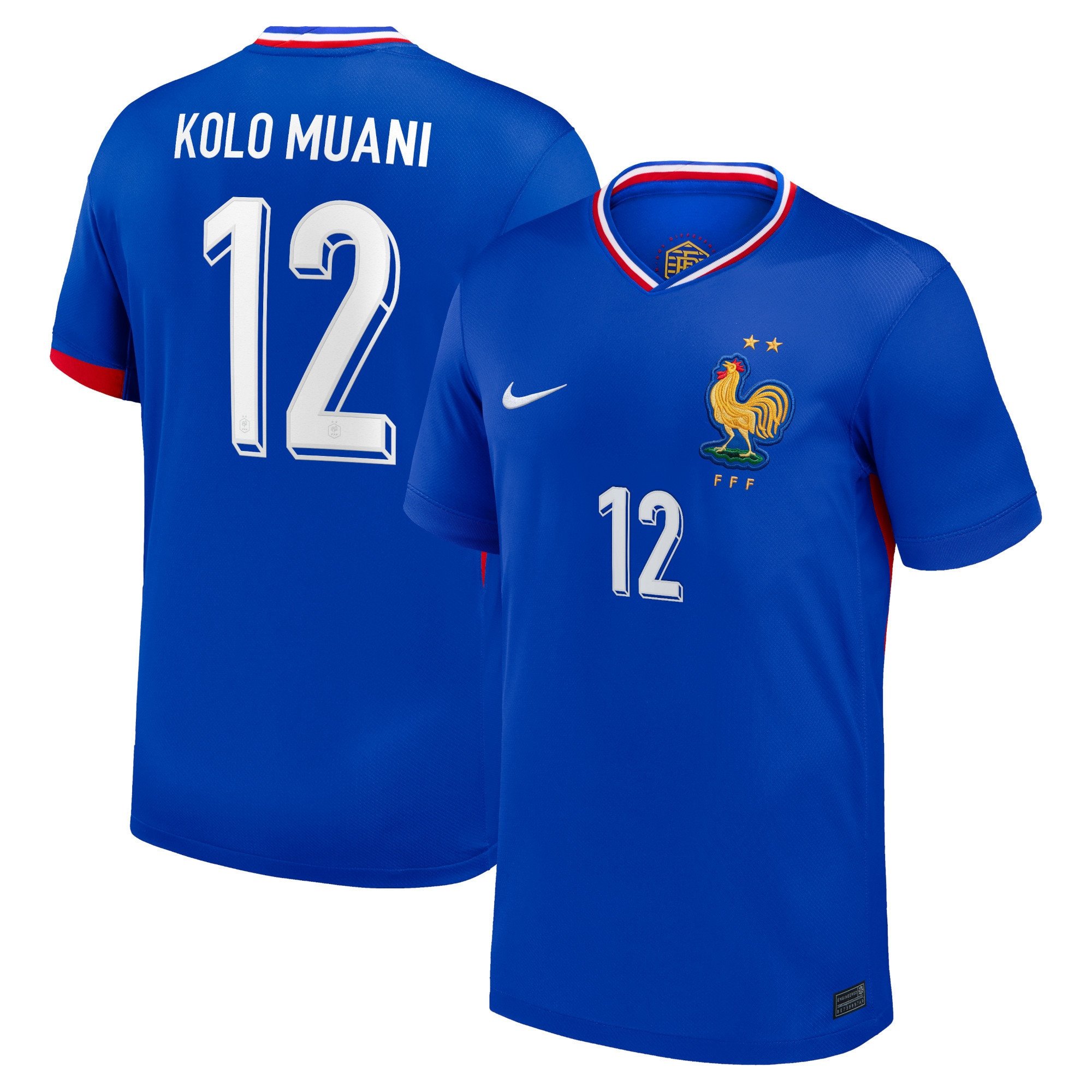 Kolo Muani 12 France 2024/25 Men Match Home Jersey - Blue