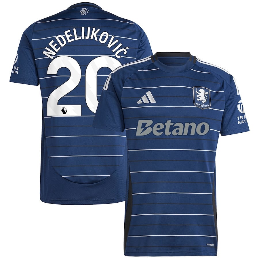 Kosta Nedeljković 20 Aston Villa 2024/25 Third Men Jersey - Navy