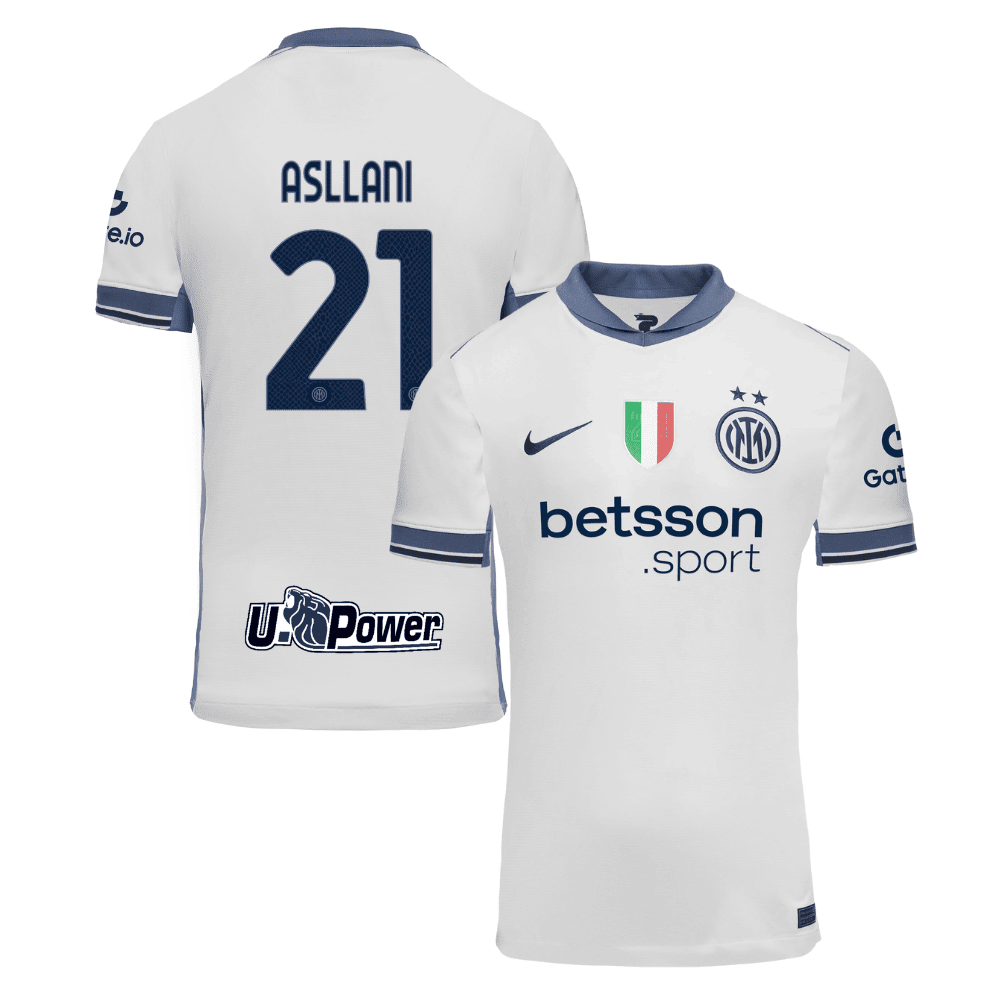 Kristjan Asllani 21 Inter Milan 2024/25 Away Men Jersey - White
