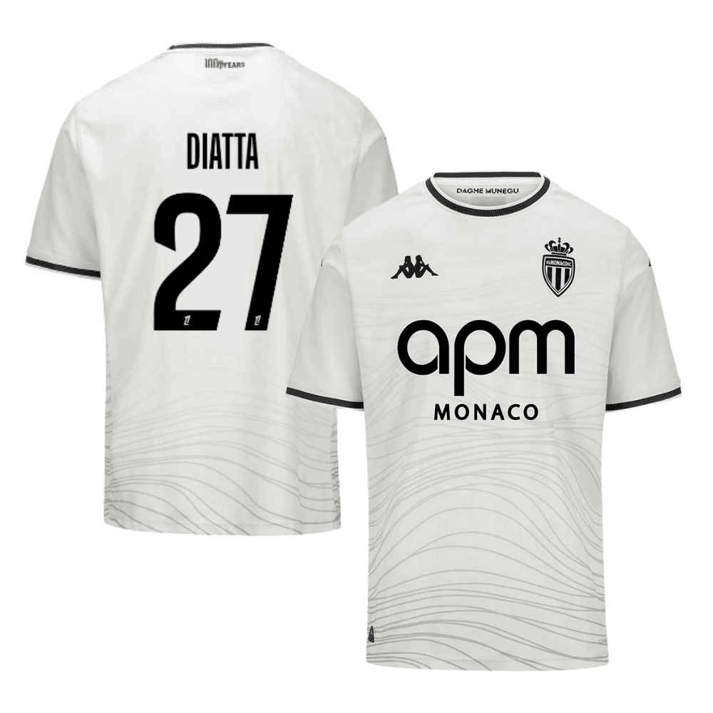 Krépin Diatta 27 AS Monaco 2024/25 Third Men Jersey - White